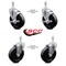 Service Caster 5 Inch Soft Rubber Wheel Swivel 3/8 Inch Threaded Stem Caster Brakes SCC, 2PK SCC-TS20S514-SRS-381615-2-TLB-2 - alternate 4